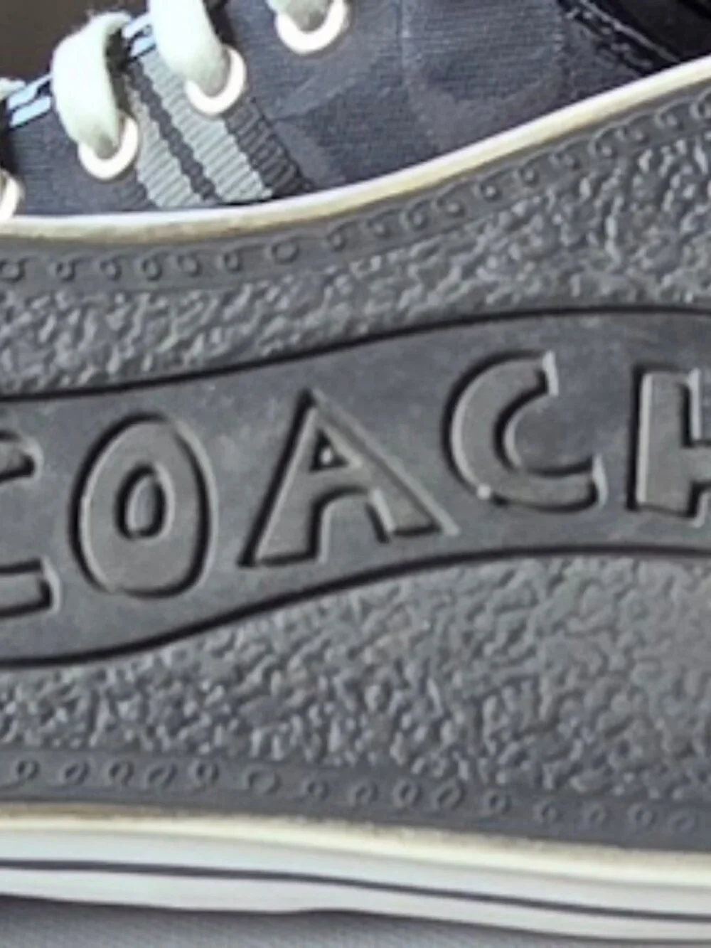 Coach Signature Canvas Patent Leather Sneakers Black White Women's 9.5